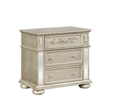 Heidi 3-drawer Nightstand Metallic Platinum  Half Price Furniture