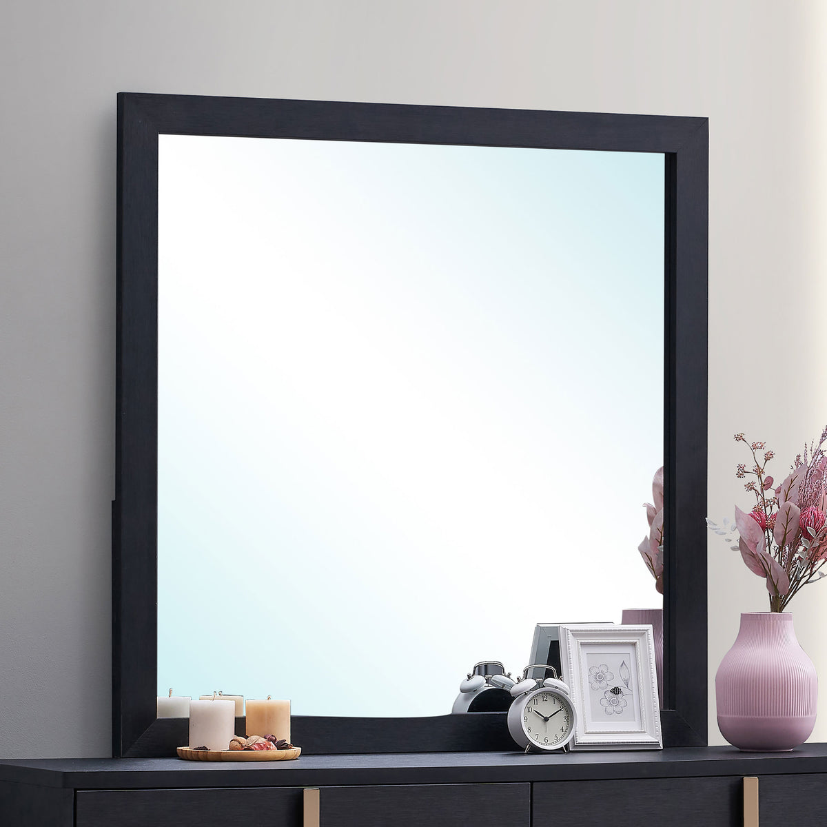 Marceline Dresser Mirror Black  Half Price Furniture