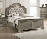 Manchester Bed with Upholstered Arched Headboard Beige and Wheat  Half Price Furniture