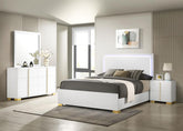 Marceline 4-Piece Bedroom Set with LED Headboard White - Queen