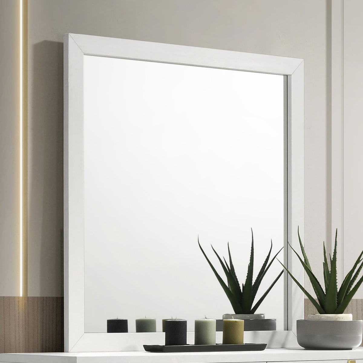 Marceline Dresser Mirror White  Half Price Furniture