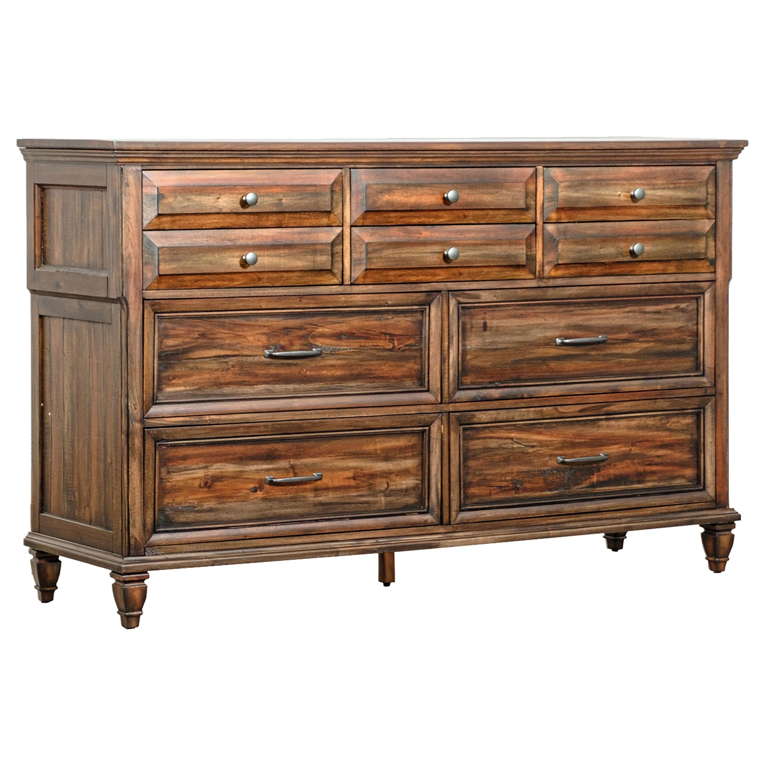 8 drawer brown dresser Avenue 8-drawer Dresser Weathered Burnished Brown