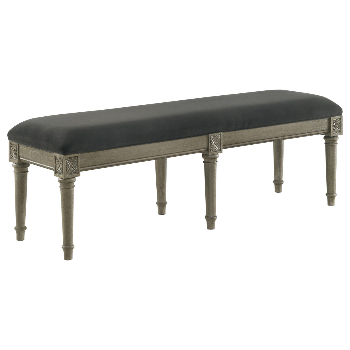 Alderwood Upholstered Bench French Grey Alderwood Upholstered Bench French Grey Half Price Furniture