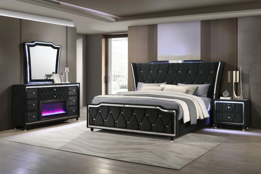 Lorient 4-Piece Bedroom Set Black - King