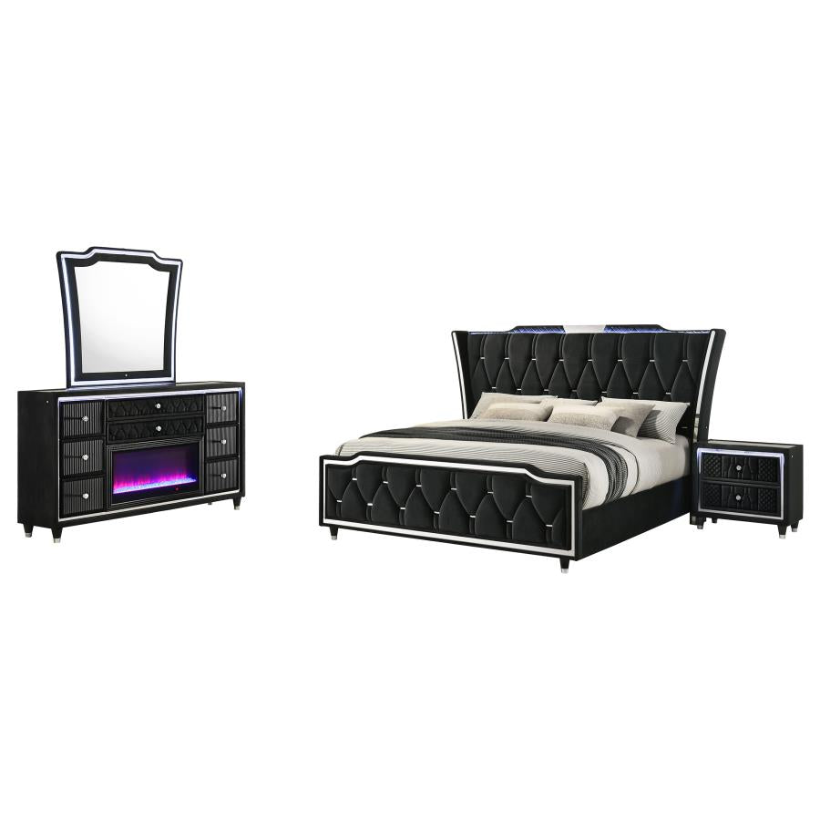 Lorient 4-Piece Bedroom Set Black