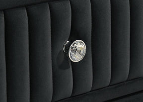 Ravenne 4-Piece Velvet Upholstered LED Bedroom Set Black