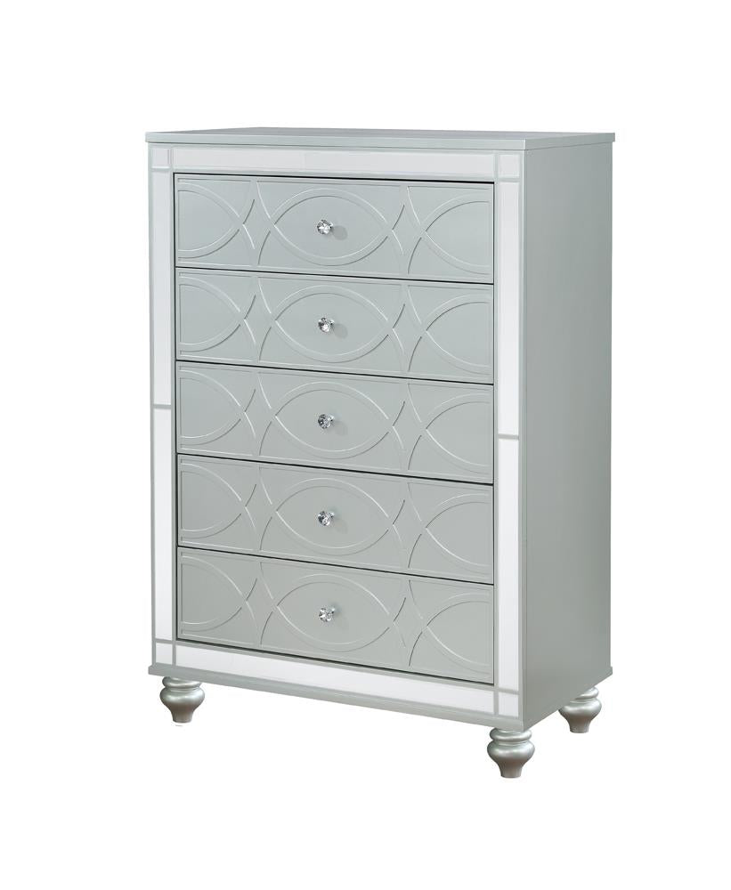 Gunnison 5-drawer Chest Silver Metallic  Half Price Furniture