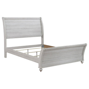 Stillwood Eastern King Sleigh Panel Bed Vintage Linen Half Price Furniture