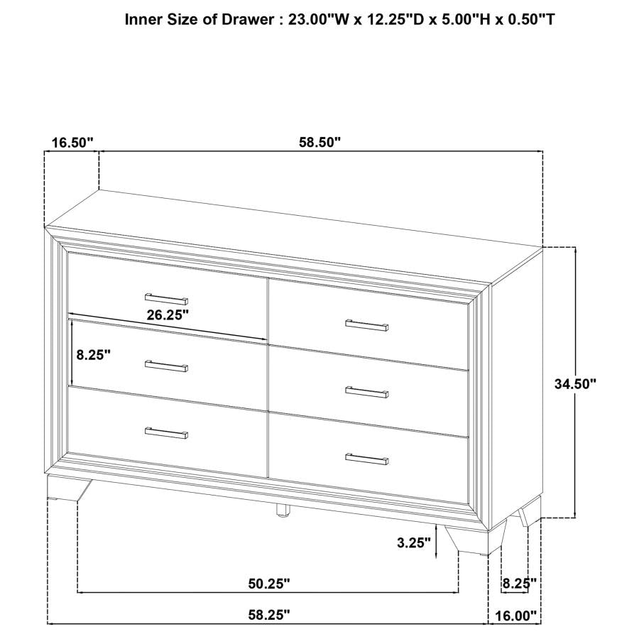 Wright 4-Piece Bedroom Set Brown Oak