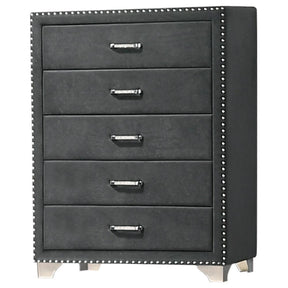 Melody 5-drawer Upholstered Chest Grey  Half Price Furniture