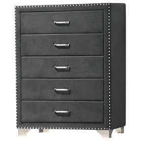 Melody 5-drawer Upholstered Chest Grey Melody 5-drawer Upholstered Chest Grey Half Price Furniture