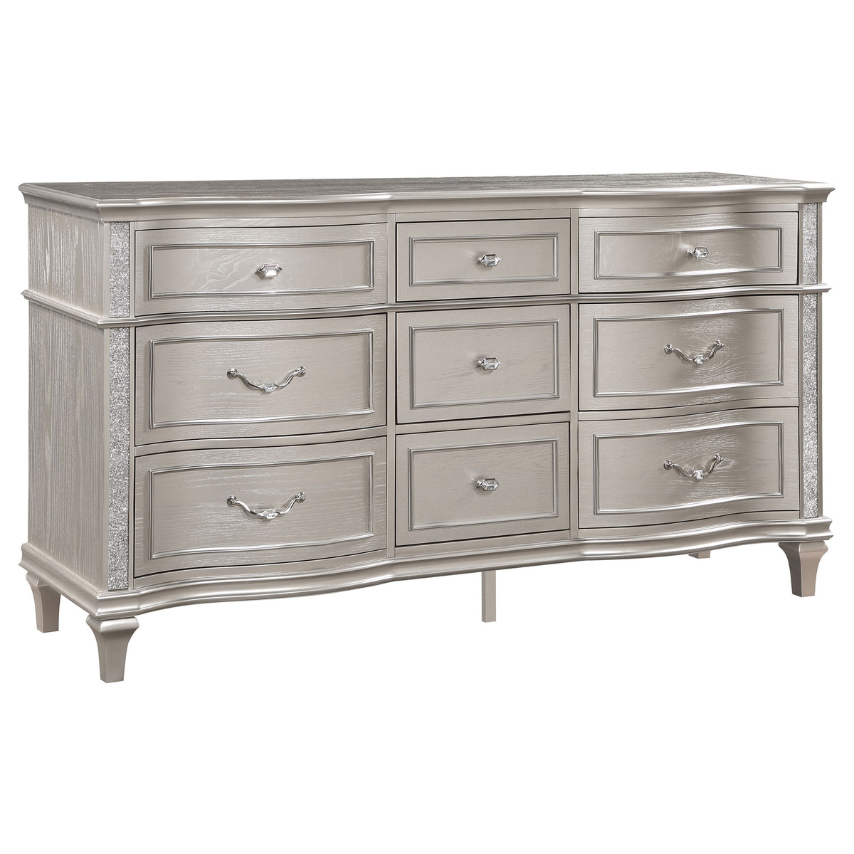 Evangeline 9-drawer Dresser Silver Oak  Las Vegas Furniture Stores