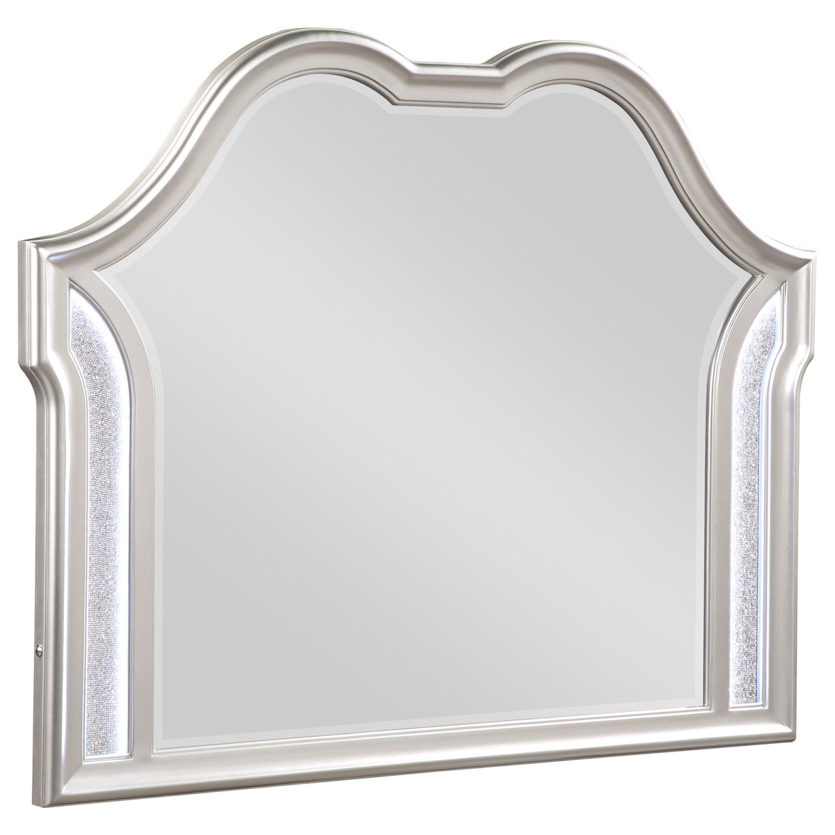 Evangeline Camel Top Dresser Mirror Silver Oak  Half Price Furniture