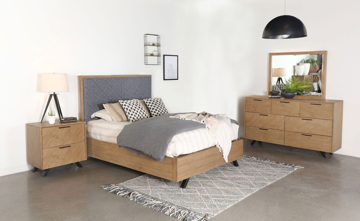 Taylor Bedroom Set Light Honey Brown and Grey Half Price Furniture