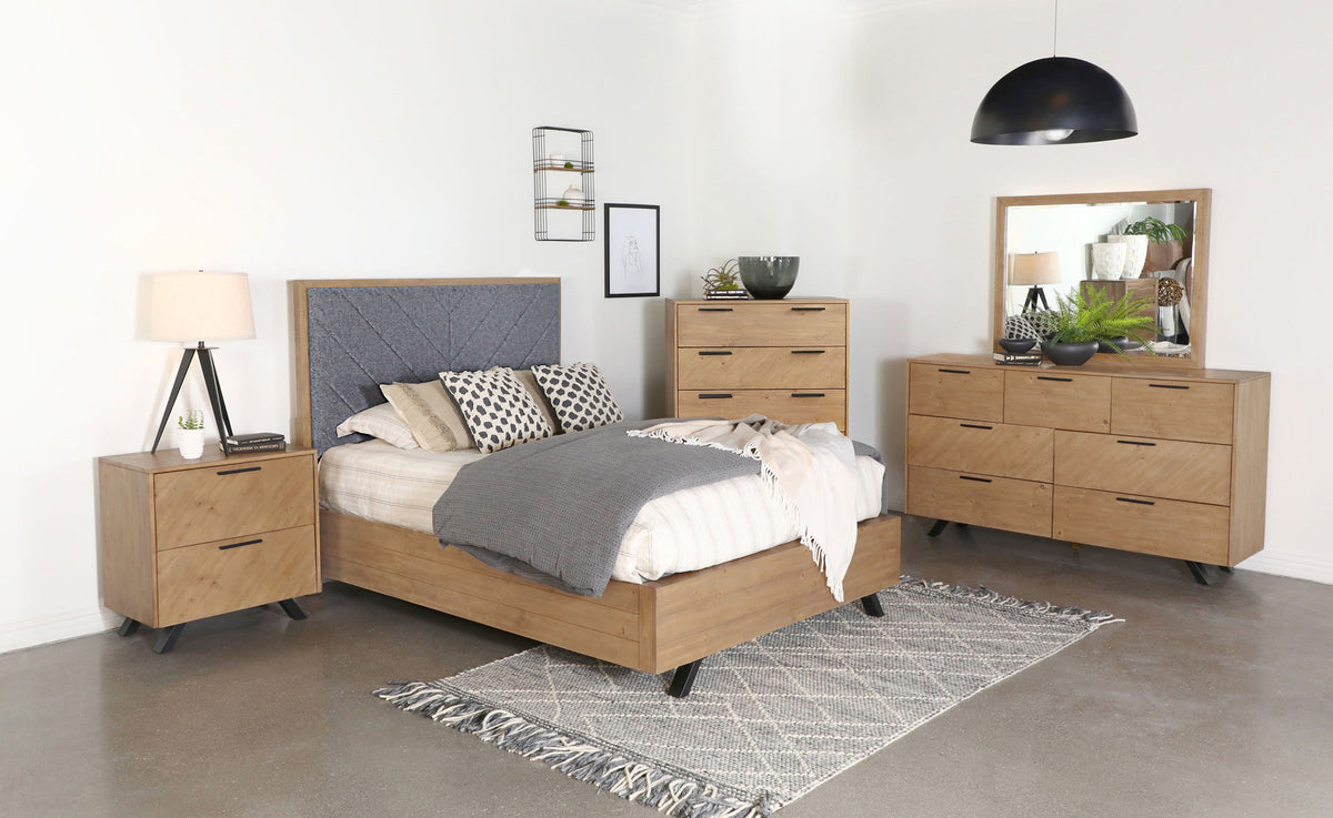 Taylor Bedroom Set Light Honey Brown and Grey - Bedroom Set - Half Price Furniture