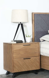 Taylor 2-drawer Rectangular Nightstand with Dual USB Ports Light Honey Brown Half Price Furniture