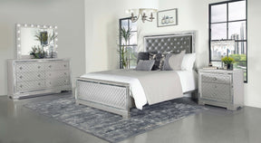 Eleanor Upholstered Tufted Bedroom Set Metallic - Bedroom Set - Half Price Furniture