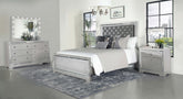 Eleanor Upholstered Tufted Bedroom Set Metallic Half Price Furniture