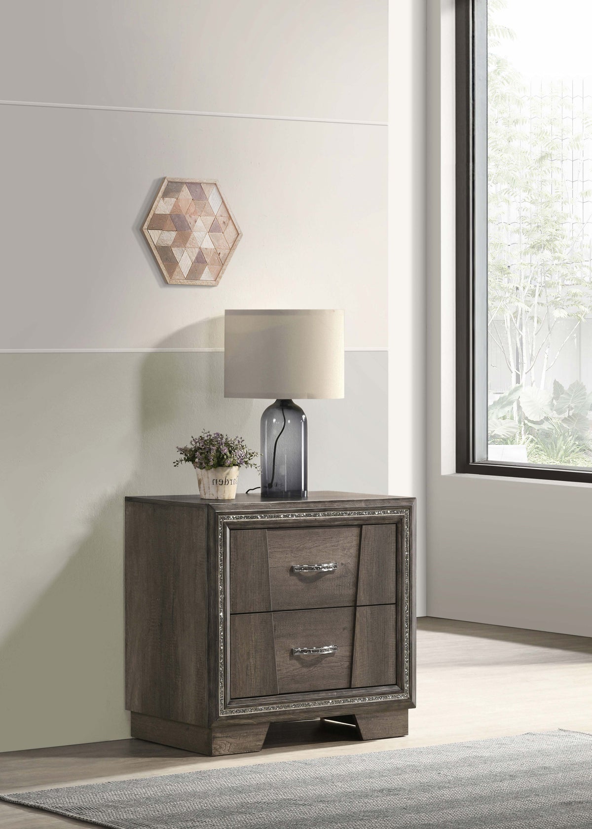 Janine 2-drawer Nightstand Grey  Half Price Furniture