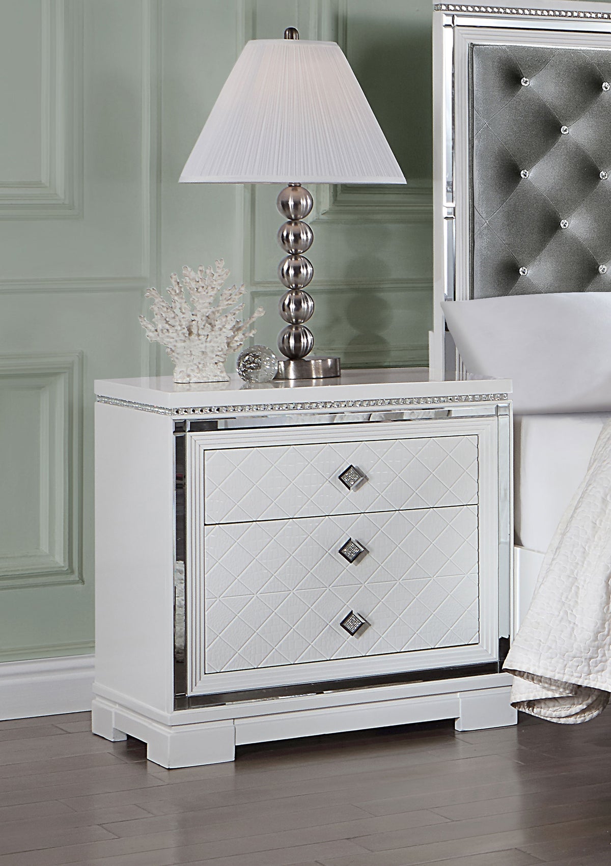 Eleanor Rectangular 2-drawer Nightstand White  Half Price Furniture