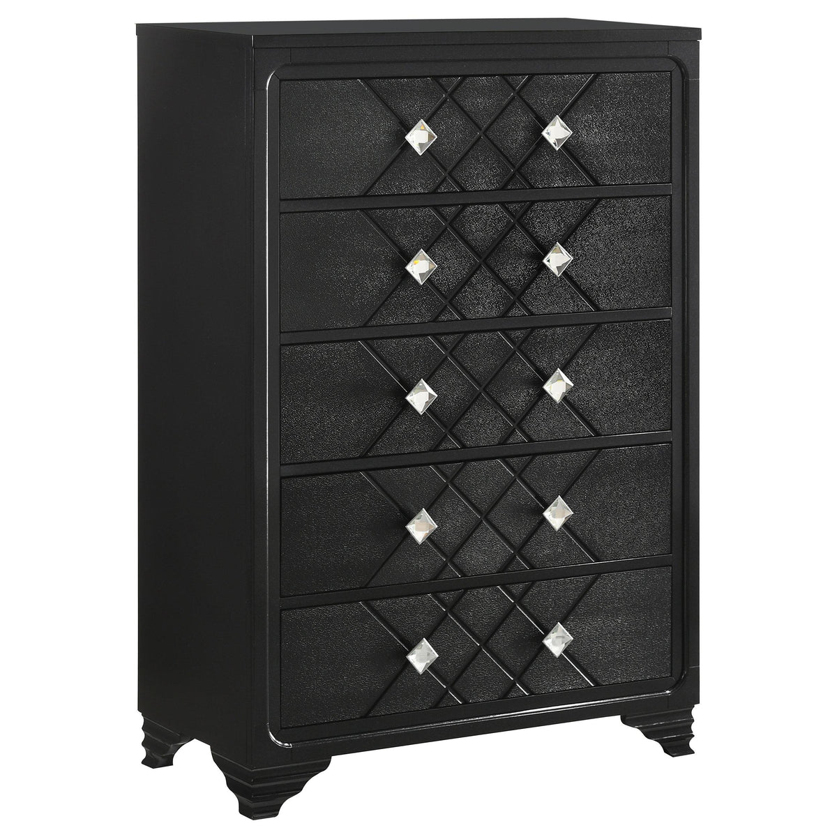 Penelope 5-drawer Chest Black Half Price Furniture