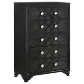 Penelope 5-drawer Chest Black  Half Price Furniture
