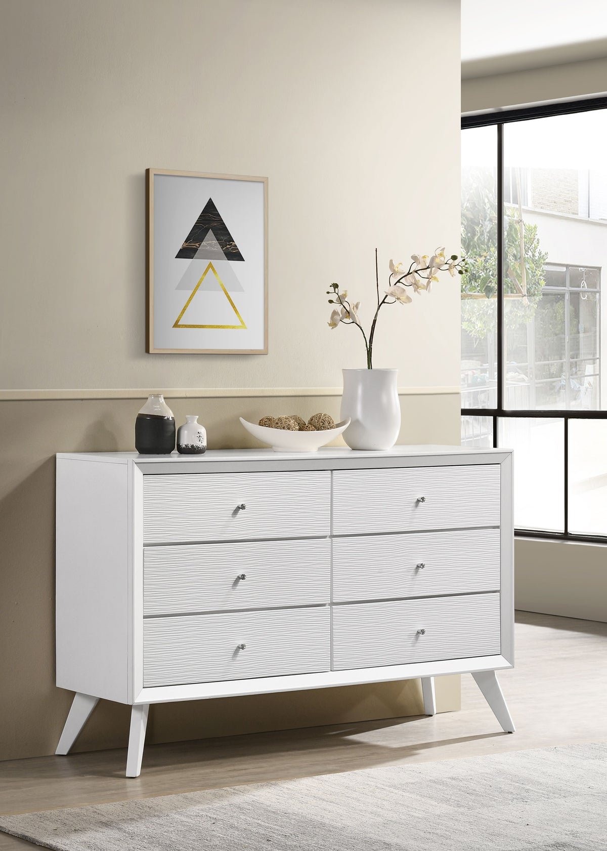 Janelle 6-drawer Dresser White  Half Price Furniture