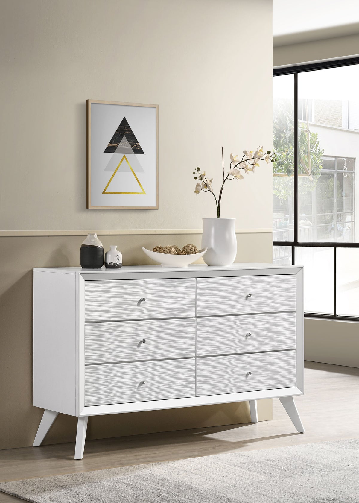 Janelle 6-drawer Dresser White Janelle 6-drawer Dresser White Half Price Furniture