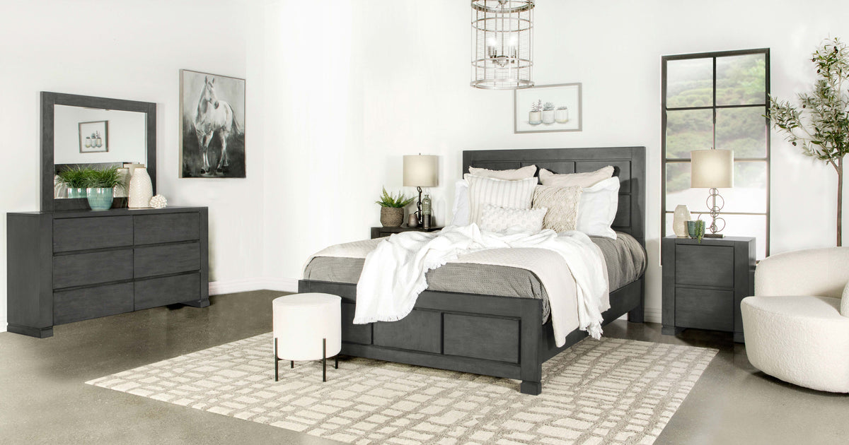 Lorenzo Bedroom Set Dark Grey  Half Price Furniture