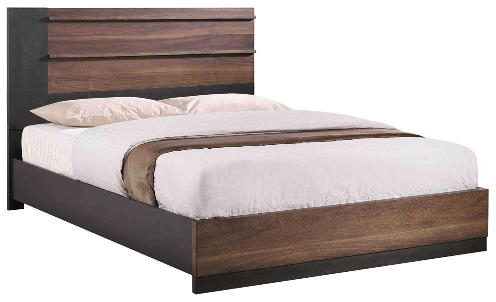 Azalia Rectangular Bed Black and Walnut  Half Price Furniture