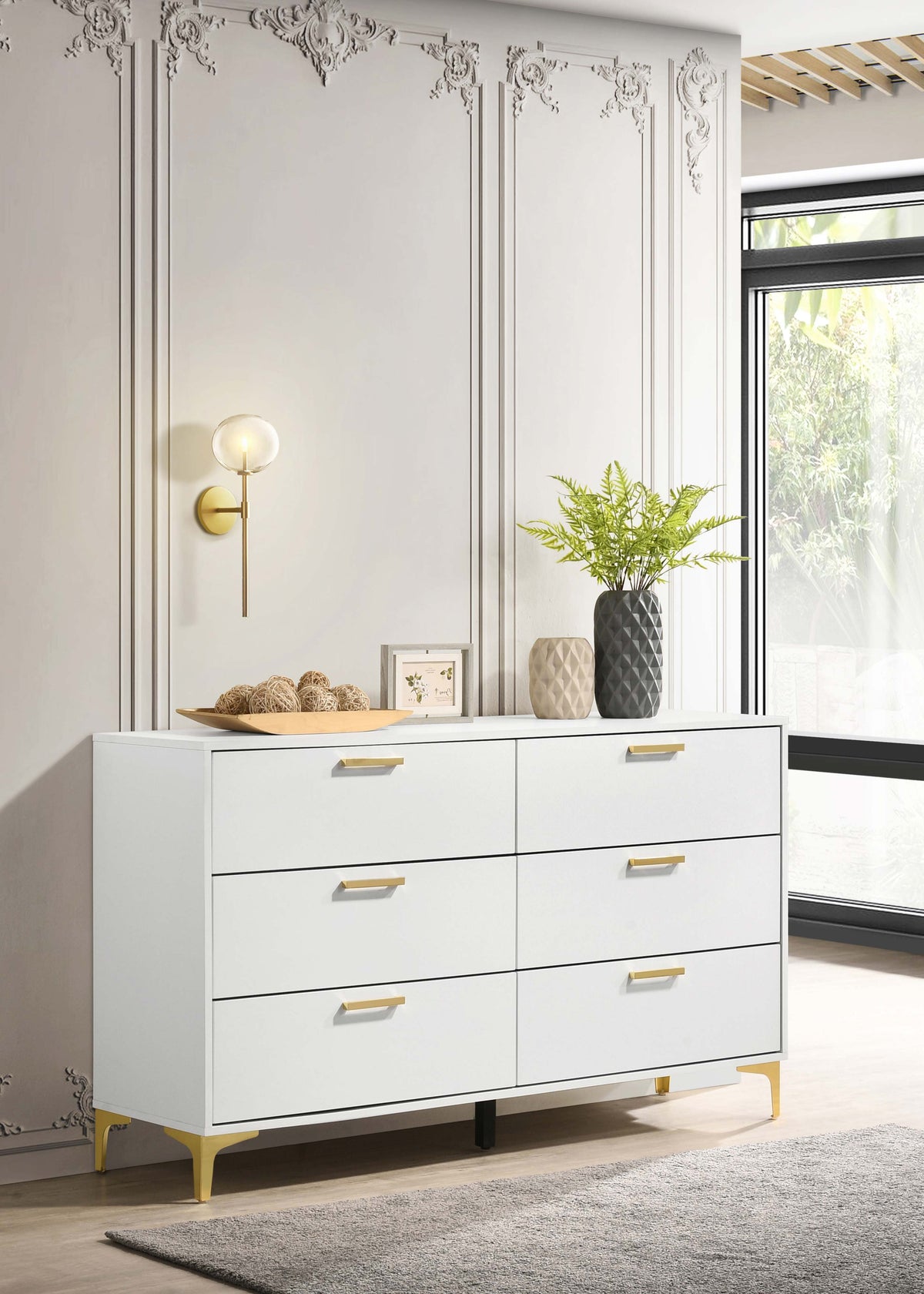 Kendall 6-drawer Dresser White Half Price Furniture