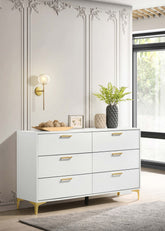 Kendall 6-drawer Dresser White Half Price Furniture