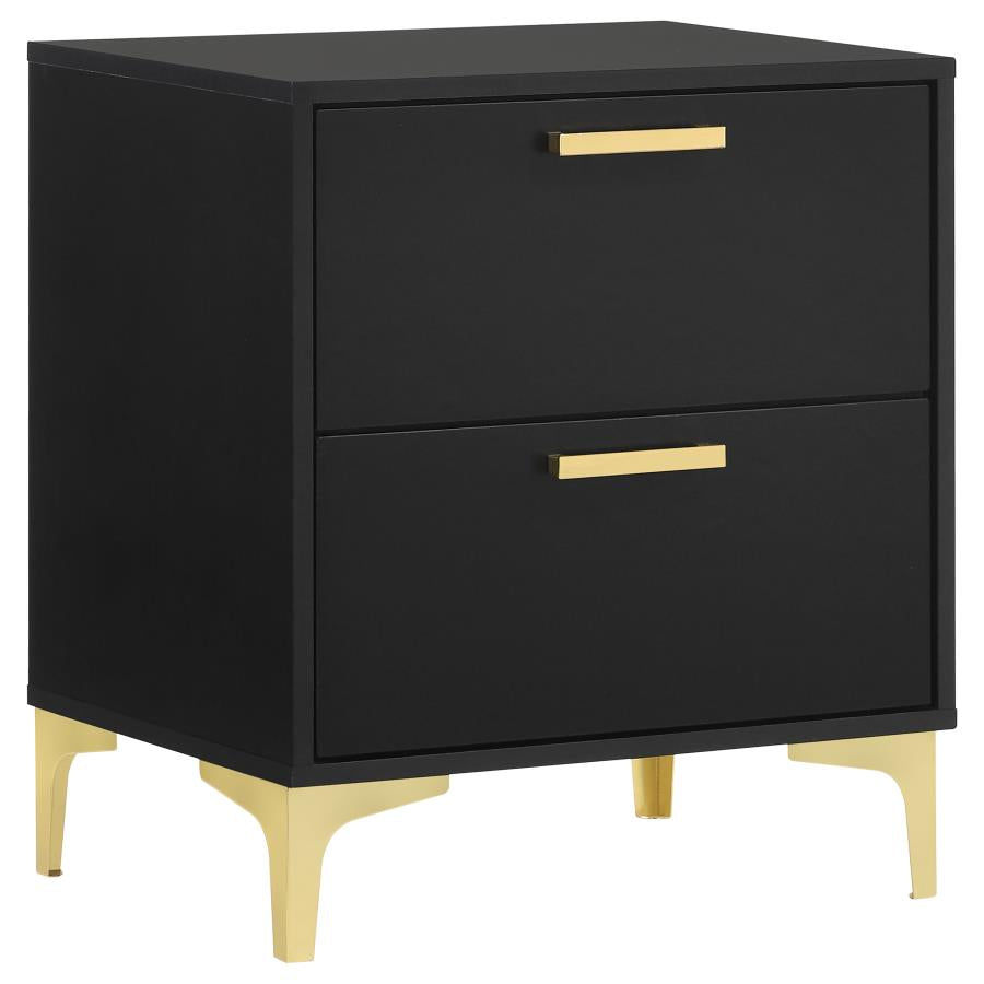 Kendall 4-Piece Tufted Bedroom Set Black and Gold