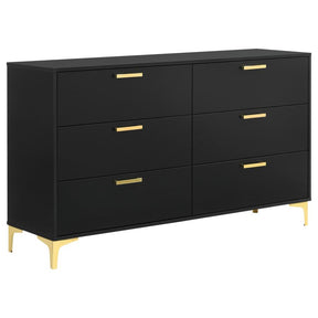 Kendall 4-Piece Tufted Bedroom Set Black and Gold