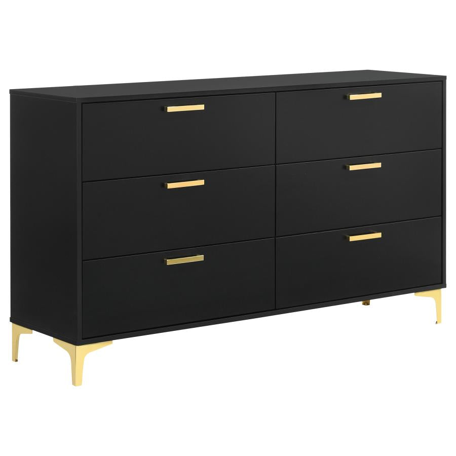 Kendall 4-Piece Tufted Bedroom Set Black and Gold