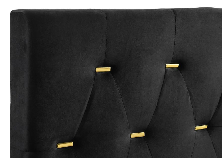 Kendall 4-Piece Tufted Bedroom Set Black and Gold