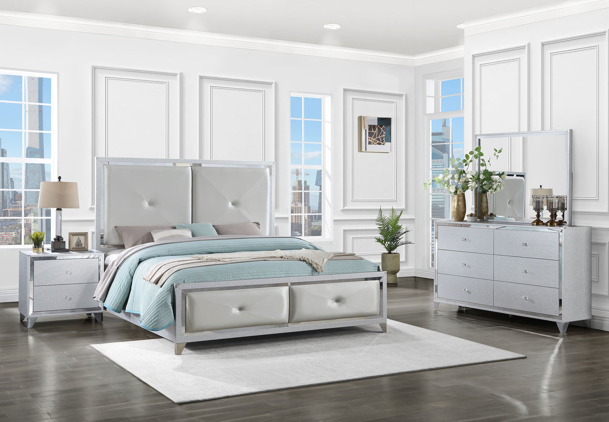 Larue Tufted Bedroom Set Silver Larue Tufted Bedroom Set Silver Half Price Furniture