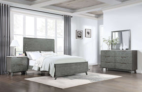 Nathan Bedroom Set White Marble and Grey - Bedroom Set - Half Price Furniture