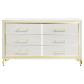 Lucia 4-Piece Bedroom Set Beige and White