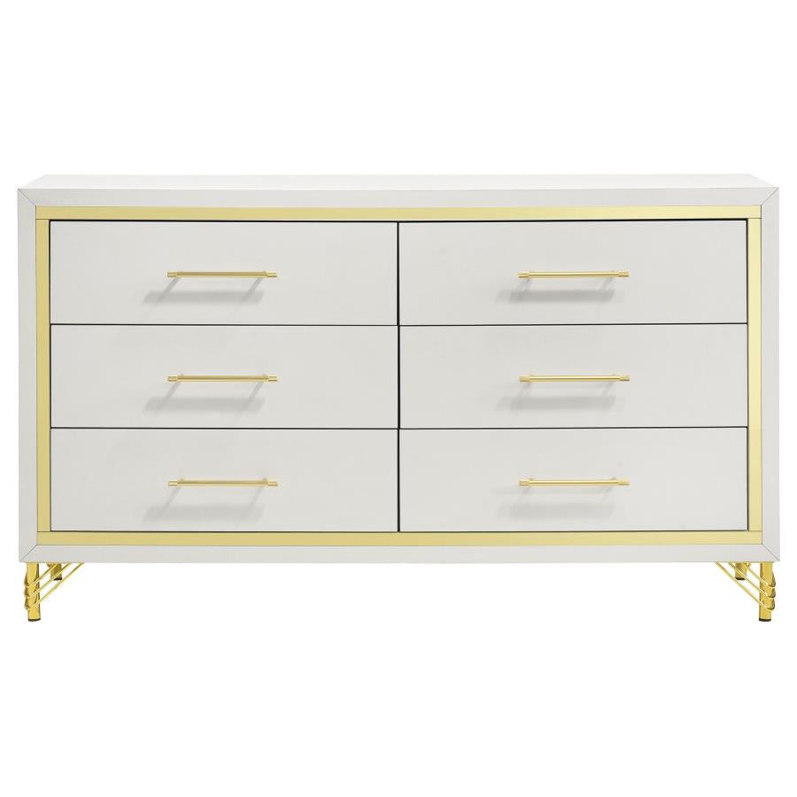 Lucia 4-Piece Bedroom Set Beige and White
