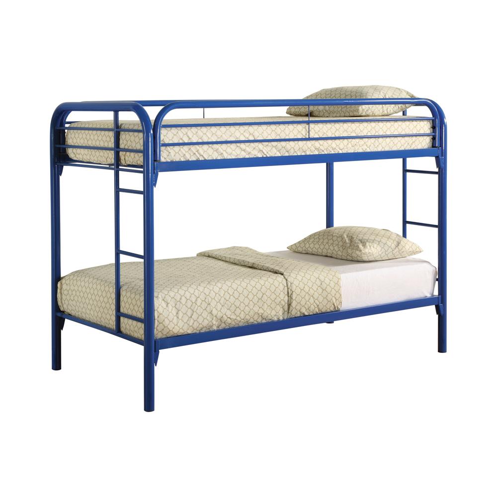 Morgan Twin Over Twin Bunk Bed Blue  Half Price Furniture