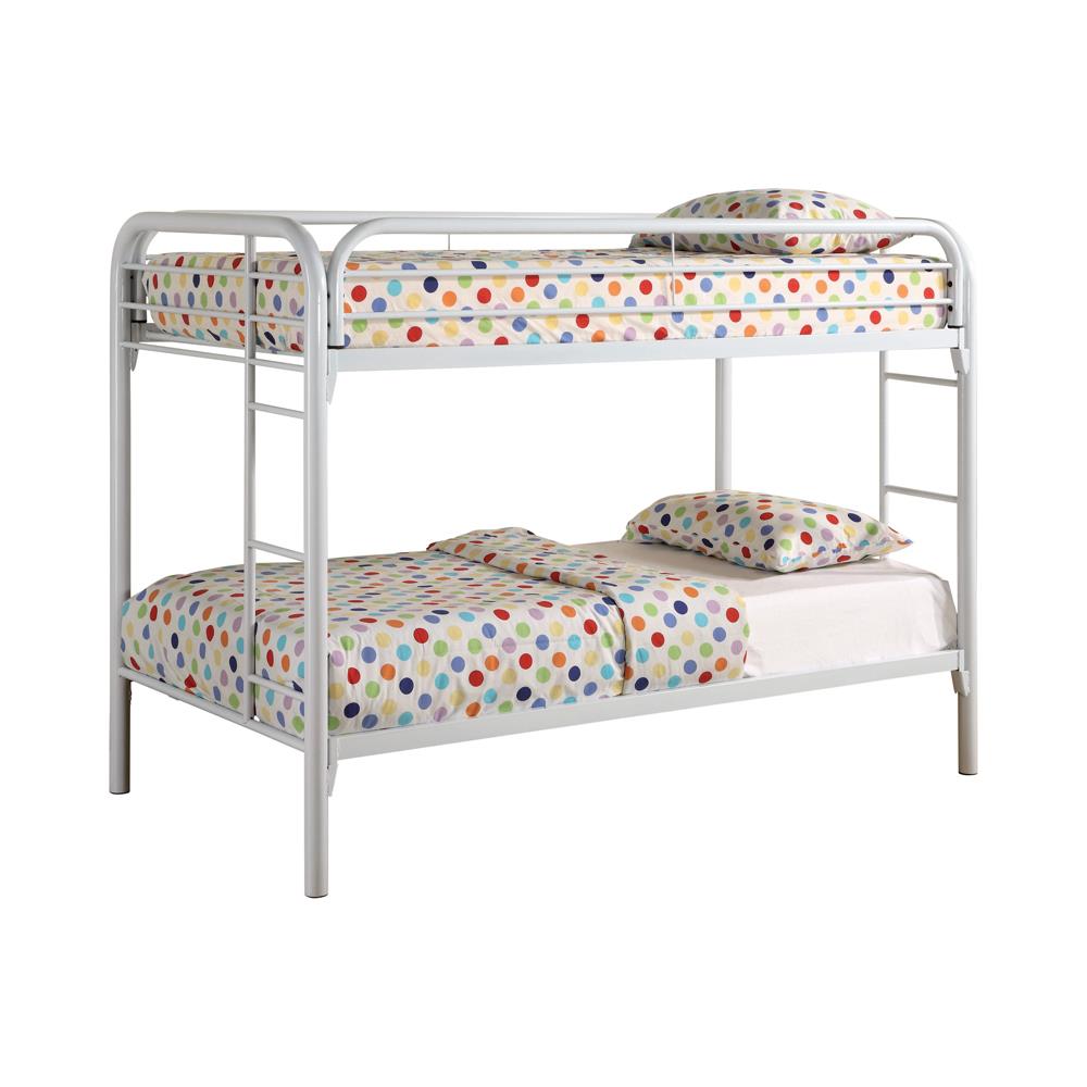 Morgan Twin Over Twin Bunk Bed White  Half Price Furniture
