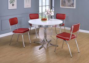 Retro 5-piece Round Dining Set - Dining Room Set - Half Price Furniture