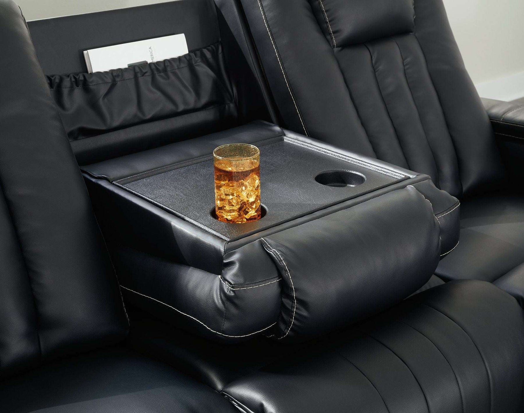 Center Point Reclining Sofa with Drop Down Table - Sofa - Half Price Furniture