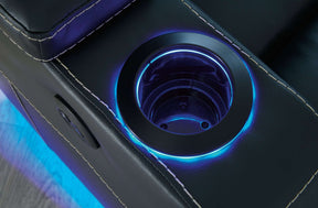 Center Point Reclining Sofa with Drop Down Table - Sofa - Half Price Furniture