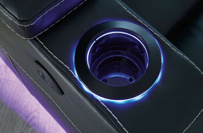 Center Point Reclining Sofa with Drop Down Table - Sofa - Half Price Furniture