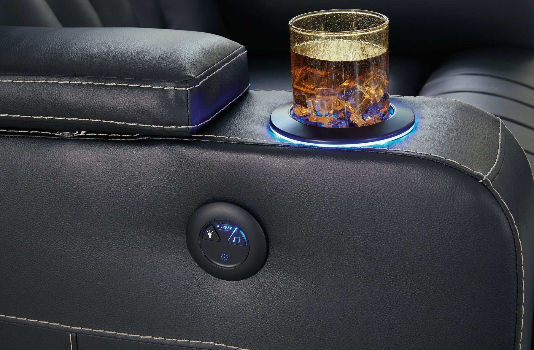 Center Point Reclining Sofa with Drop Down Table - Sofa - Half Price Furniture