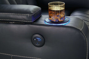 Center Point Reclining Sofa with Drop Down Table - Sofa - Half Price Furniture