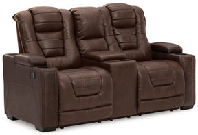 Owner's Box Power Reclining Loveseat with Console - Half Price Furniture