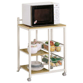 Kelvin 2-shelf Kitchen Cart Natural Brown and White Half Price Furniture